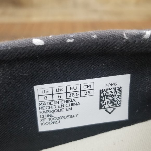 Toms Alpargata Women Sz 8 Forged Iron Grey Metallic Granite Fleck Flats Slip On - Picture 9 of 9